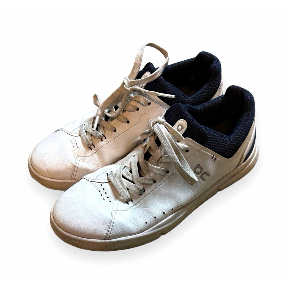 On Cloud THE ROGER Advantage Sneakers White Midnight Navy Men's Size 10